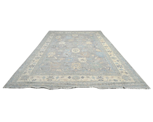 14x20 Zeigler Gray Afghan Hand Knotted Wool Area Rug